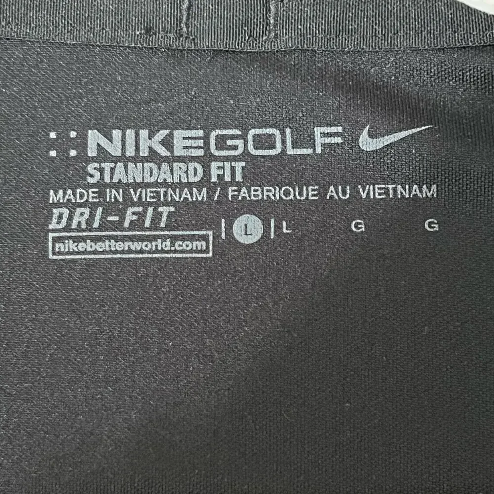 Men's Nike Golf Black Green Standard Dri-Fit Universal Polo Shirt Large